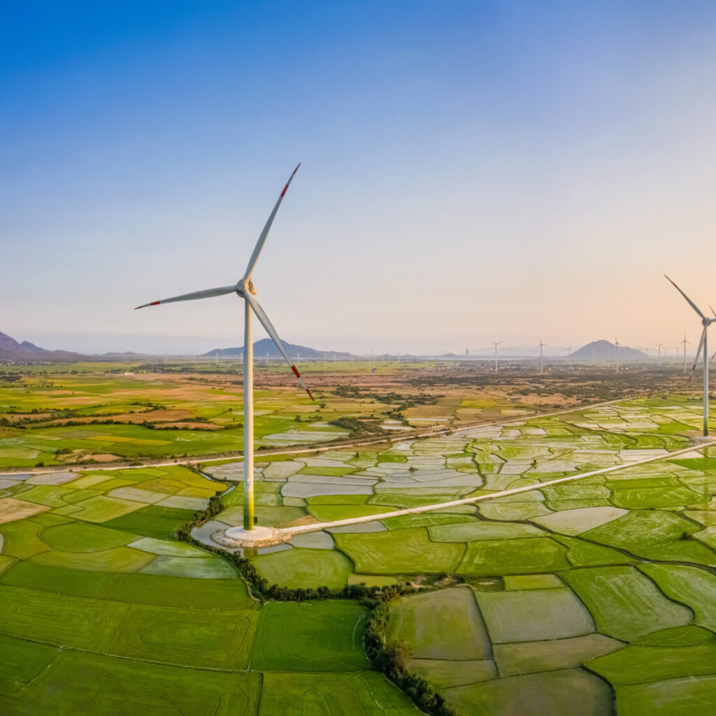 Landscape with Turbine Green Energy Electricity, Windmill