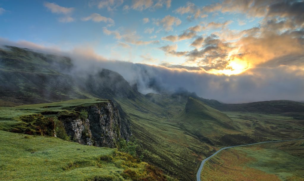 Photo of green hills and horizon